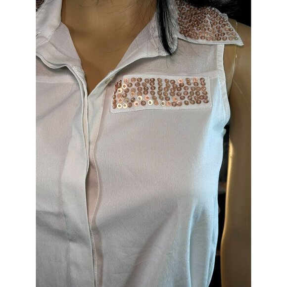 (5โ for $25) Next...Sleeveless Button Down Blouse with Sequin Detail Size 6 - Picture 5 of 6
